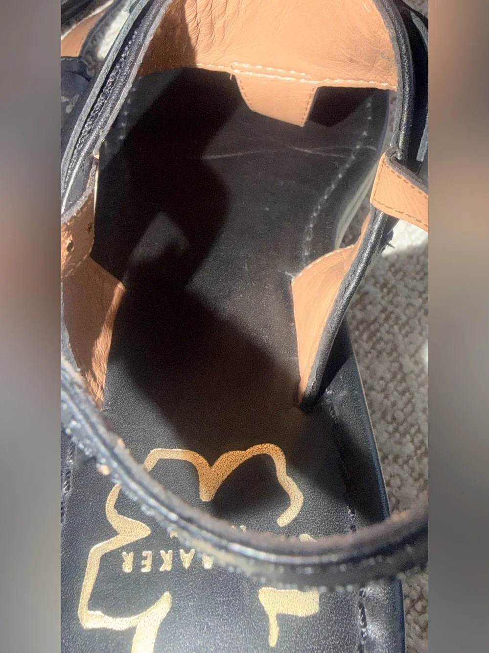 Ted Baker Black Leather Buckle Toe-Loop Sandals